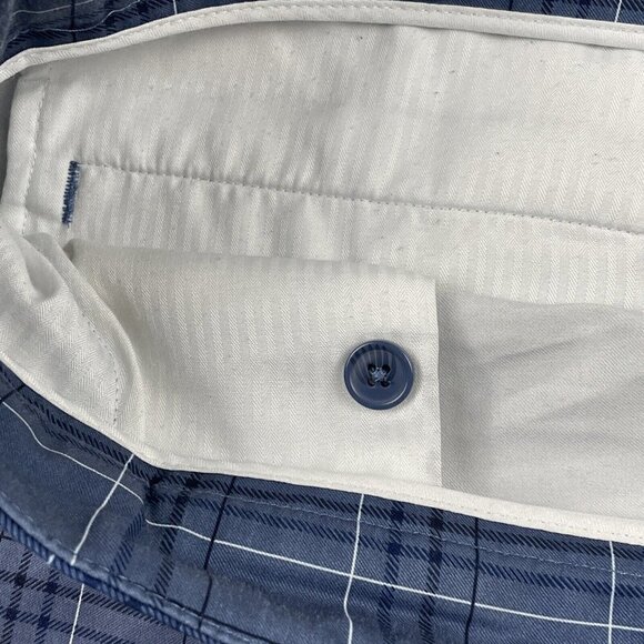 Pebble Beach Performance Golf Shorts Men’s 42 Blue Stretch Plaid Activewear - Picture 7 of 9